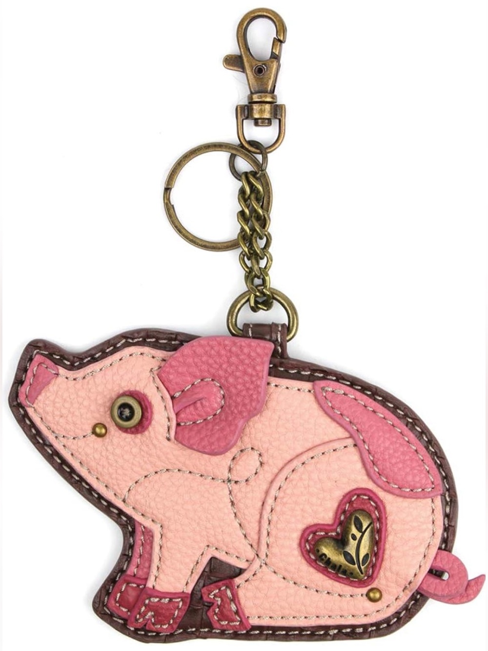 Pig Appliqué Key Fob Coin Purse NWT